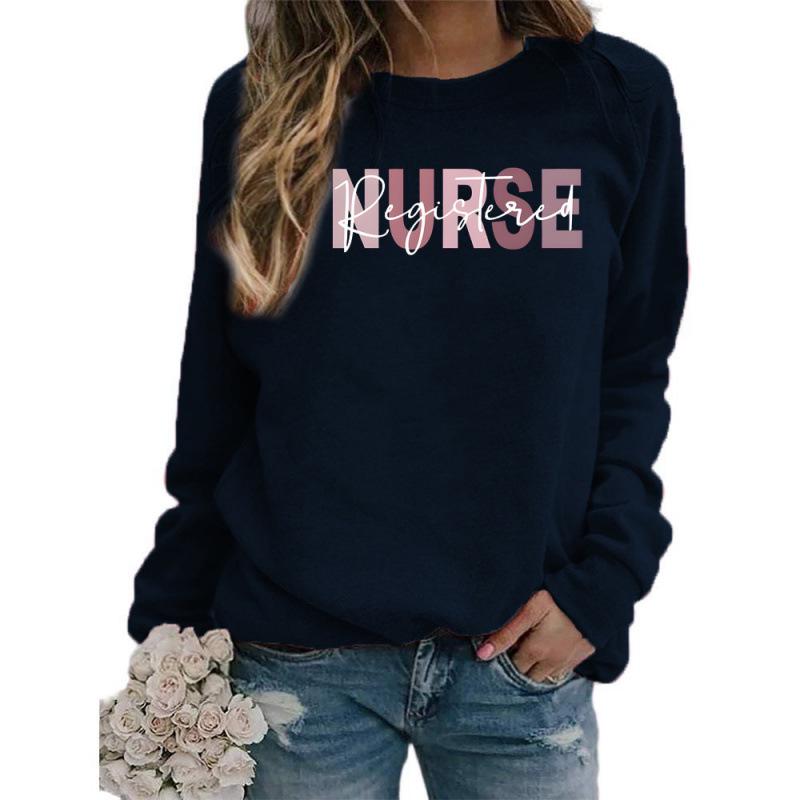 Cross-Border Registered Nurse Women's Round Neck Casual Loose Sweatshirt, European Size
