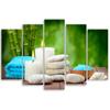 Five Piece Picture Canvas Print Zen Candle Bamboo Stone