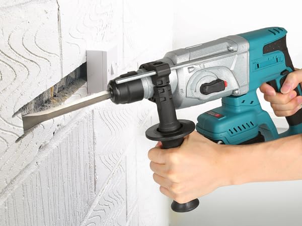 Kachiari Cordless Hammer Drill with Brushless Variable Speed and 3 Hammer and Ideal for Drilling and Chiseling and Carpentry Tools for Compatible with