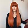 Cover Bangs Gradient Gray Long Silk Wigs High Temperature Chemical Fiber Wig Head Straight Hair