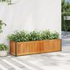 Plant Pot 110x30x27.5 cm Solid Acacia Wood and Steel