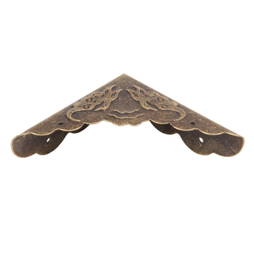 40pcs Bronze Box Corner Protectors Right Angle Edge Guard Protector  Wooden Chest