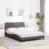 VidaXL Lit avec matelas gris foncé 140x190 cm tissu 3310735