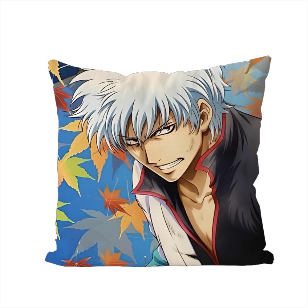 Gintama Animationskissenbezug für Auto Sofa Dekoration Zuhause Zweiseitiger Druck Plüsch Quadratisch Wurfkissen Kissenbezug