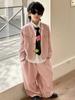 2025 Autumn Pink Casual Boys' Jacket with Stand Collar - Trendy Children's Clothing Set