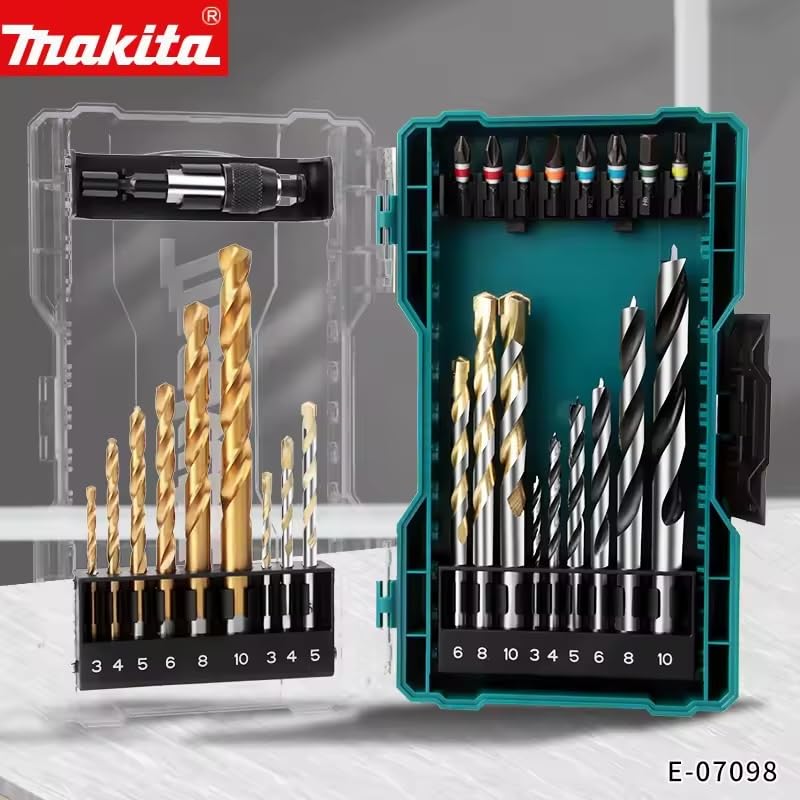 Makita Drill Bit Driver Bit Socket 27pcs Case Included Includes 6 metalworking drill 6 woodworking drill 6 concrete drill 8 driver and driver bit