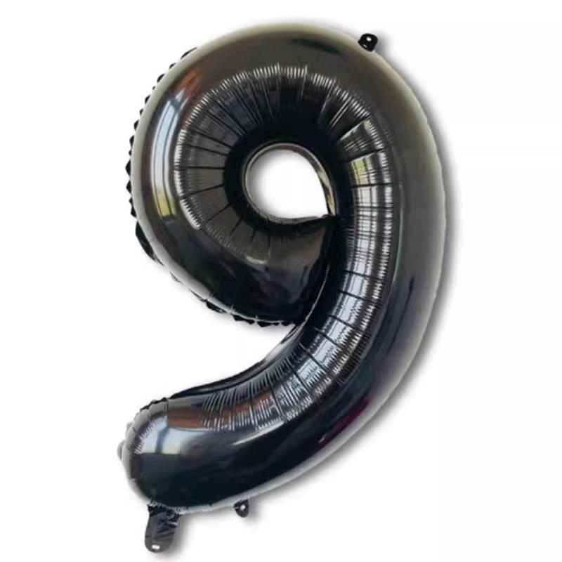 

Композиція на день народження 32-дюймова чорна цифрова повітряна куля вечірка хлопчики дівчина фотореквізит прикраса кімнати сцена 32 inch black digital 9