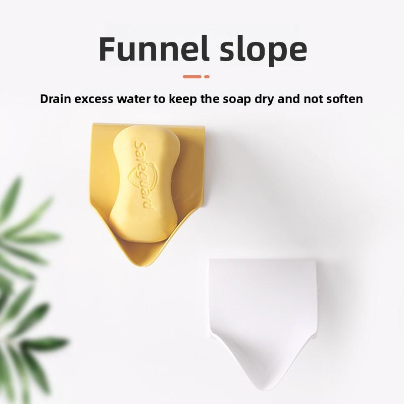 Non-drilling Wall-mounted Bathroom Soap Rack, Wall-mounted Bathroom Soap Box, Household Kitchen Non-drilling Storage Rack