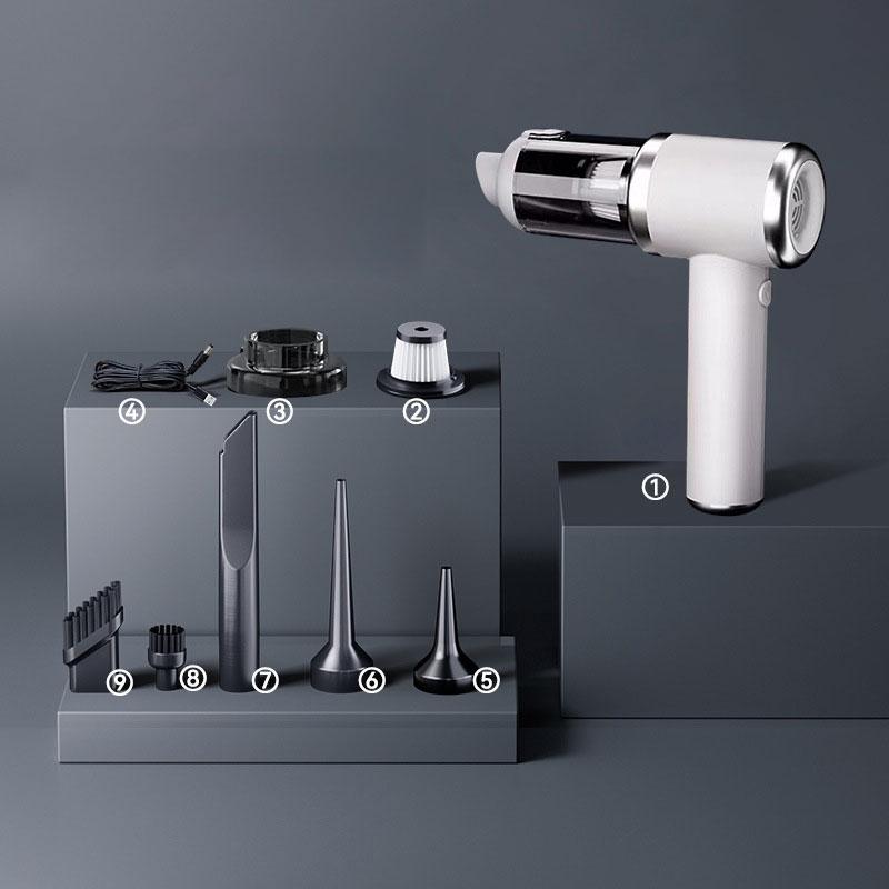 

Car Vacuum Cleaner Cordless, High Power Handheld Vacuum Cleaner & Air Duster, 9-in-1 Portable Mini Air Blower with Multi-Nozzles for Car, Home, Office белый