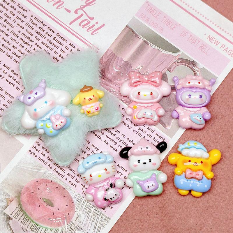 10 Pcs New Mini Kawaii Cartoon Animal Kitten Puppy Rabbit Resin Scrapbook Diy Jewelry Children Gift Hairpin Accessories A10