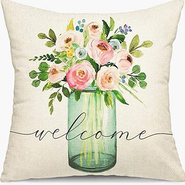 

Simple Geometric Pattern Pillowcase Refreshing Summer Car Office Home Linen Pillow Cushion Cover 45 * 45Cm (without pillow core)