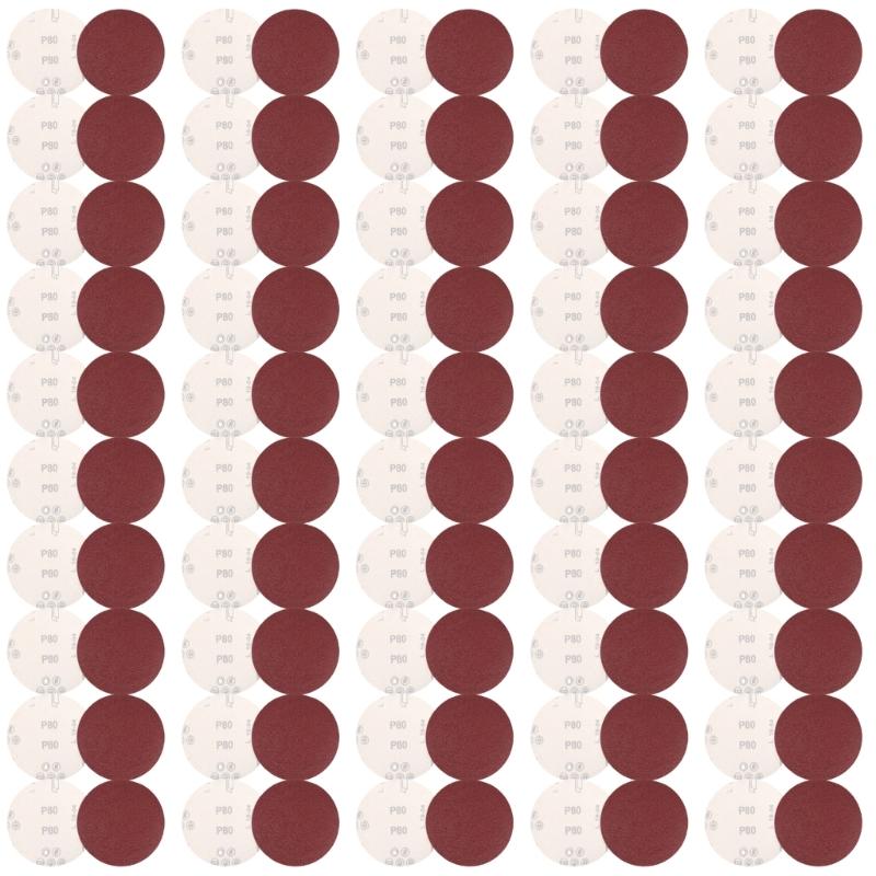 100pcs 125mm Abrasive Sanding Discs Sandpaper Pads Set for Angle Grinders Wood Metal Polishing Woodworking & Auto Repair