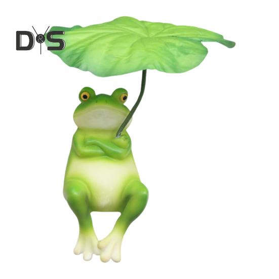 

Жаба Парасолька Прикраса Акваріум Статуетка Жаби Декор для вулиці Стійка до погодних умов Смола Фігурка на тему жаби B