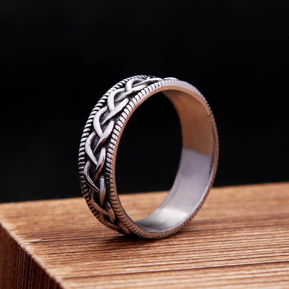 Vintage Viking Celtic Knot Ring 316L Stainless Steel For Men Women Punk Fashion Nordic Amulet Jewelry