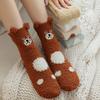 Coral Fleece Socks for Girls, Cute Plush Sleeping Socks for Autumn and Winter, Thickened Warm Thick Socks, Home Floor Socks for Winter