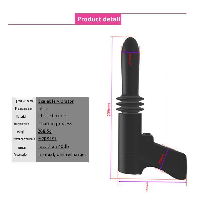 Damski Automatyczny Teleskopowy Masażer Dildo Pistolet