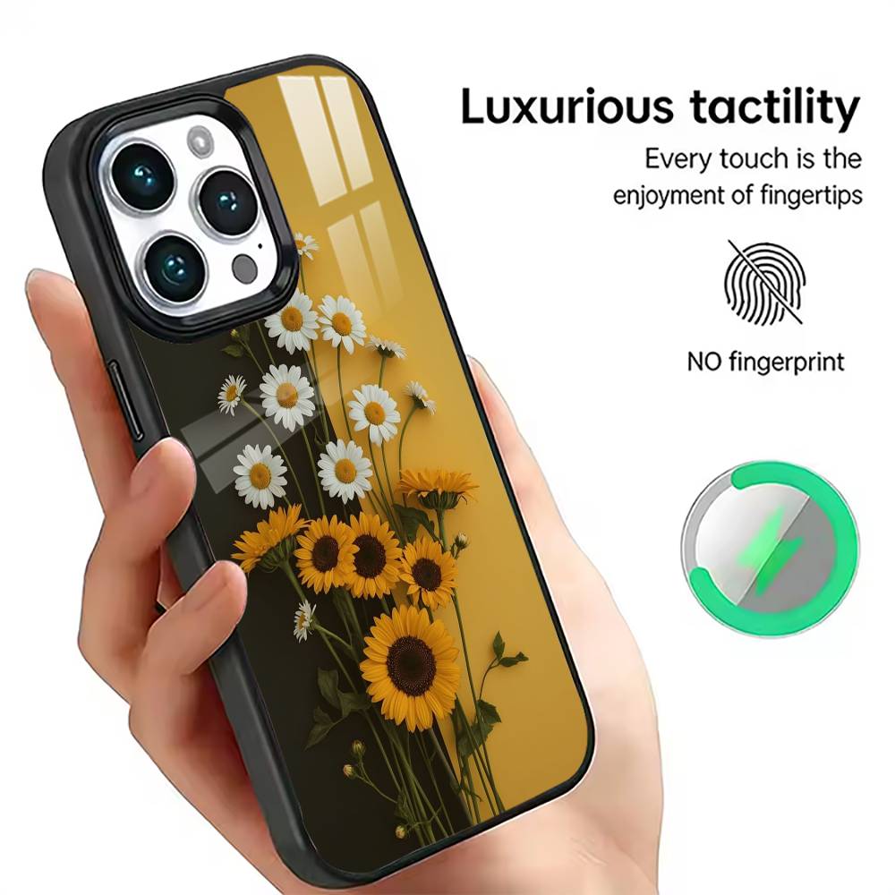 Moonlit Sunflower Field Phone Case For iPhone17,16,15,14,13,12,11 Plus,Pro Magnetic For Magsafe Wireless Charging
