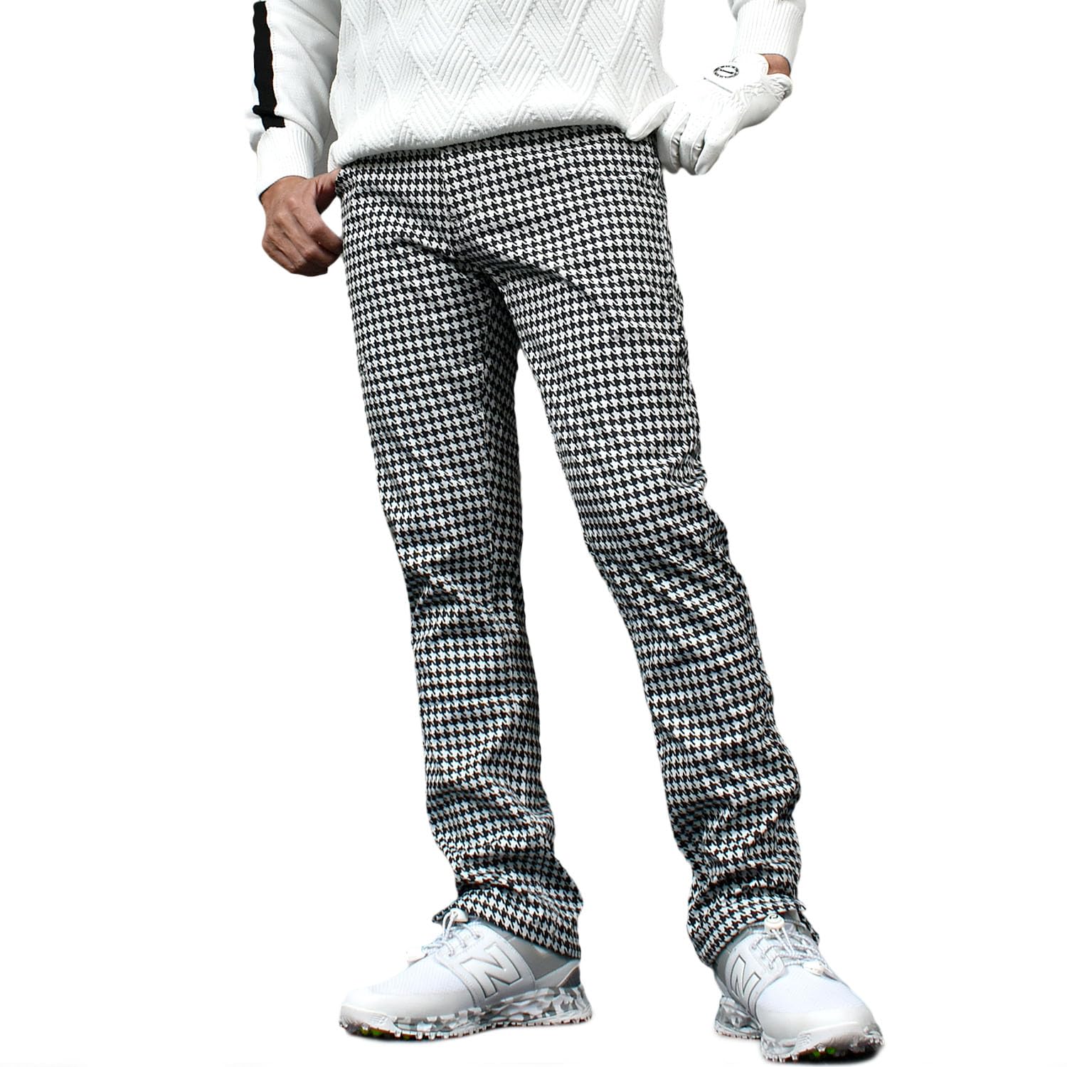 

COMON GOLF Golf Fleece Cold Large Golf Elastic All Over Houndstooth Мужская одежда, брюки, эластичные, подкладка, защита, ветрозащитный, размер, брюки, брюки,