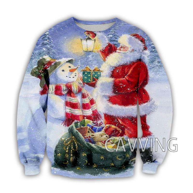 

Новые модные женские/мужские рождественские толстовки с круглым вырезом и 3D-принтом в стиле Харадзюку, топы, толстовки с длинным рукавом L