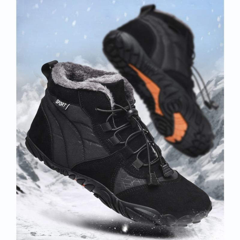 

Зимние теплые хлопковые туфли с высоким берцем и защитой от столкновений, уличные зимние сапоги на длинном меху