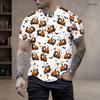Men Plus Size Round Neck Short Sleeve T Shirt Halloween Ghost Bat Printed White Straight Hem Pullover