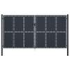 Garden Gate - VIDAXL - Steel - 400 X 175 Cm - Anthracite - Swing