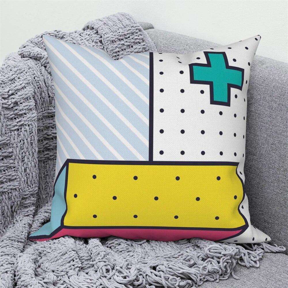 Față de pernă nordică Home Canapea Husă de pernă decorativă, geometrică, colorată