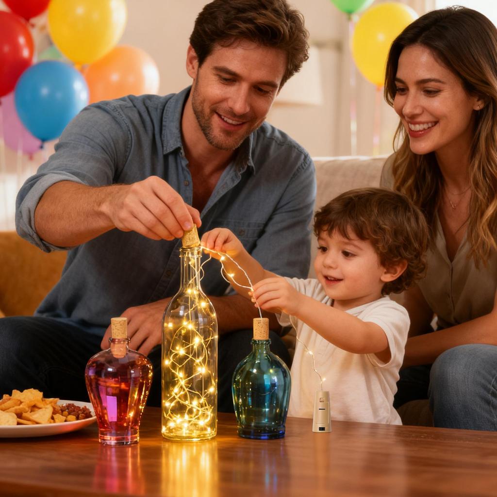 Wine Bottle Lights With Cork Battery Operated Cork Lamp 6.56FT Copper Wire Fairy Jar Lighting For Wedding Party Festival