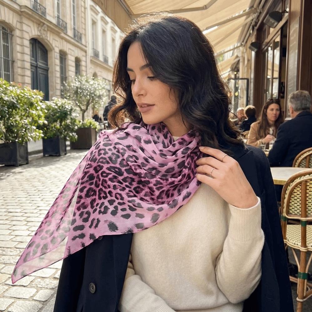 Print Pattern Chiffon Scarf Classic Style Sun Protection Scarf New Shawl Wrap Fashion Accessory