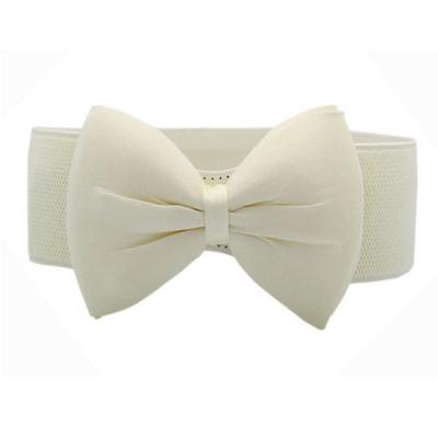 Fashion Women Bowknot Elastic Wide Stretch Buckle Waistband Waist Belt B