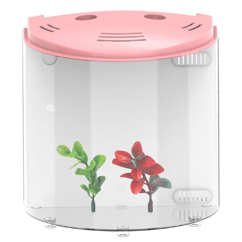 DC 5V 5L USB Aquarium Halbmond Aquarium Acryl Große Kapazität Schreibtisch Aquarienfisch Haustierbedarf Mini LED Aquarium