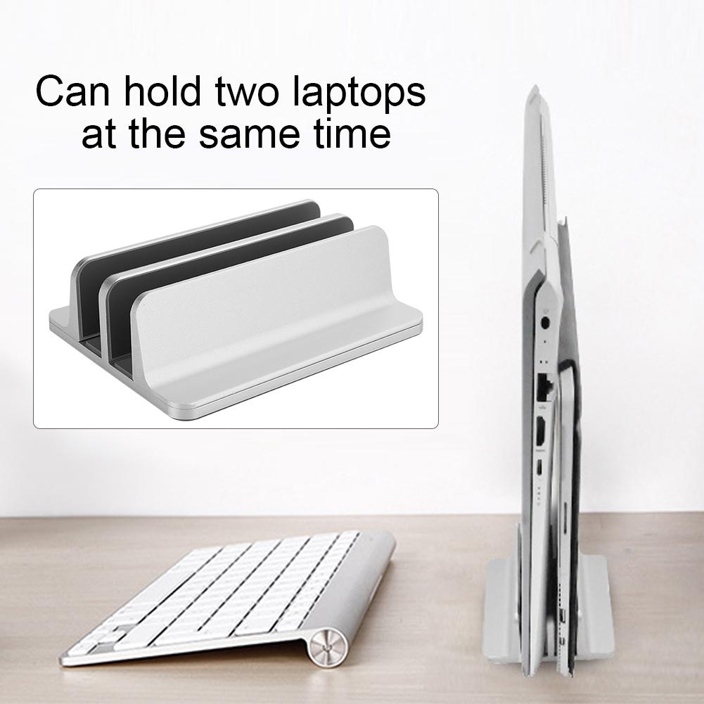 Dual Storage Vertical Type Notebook Computer Book Aluminium Alloy Bracket Base Desktop Double Card Slot Heat