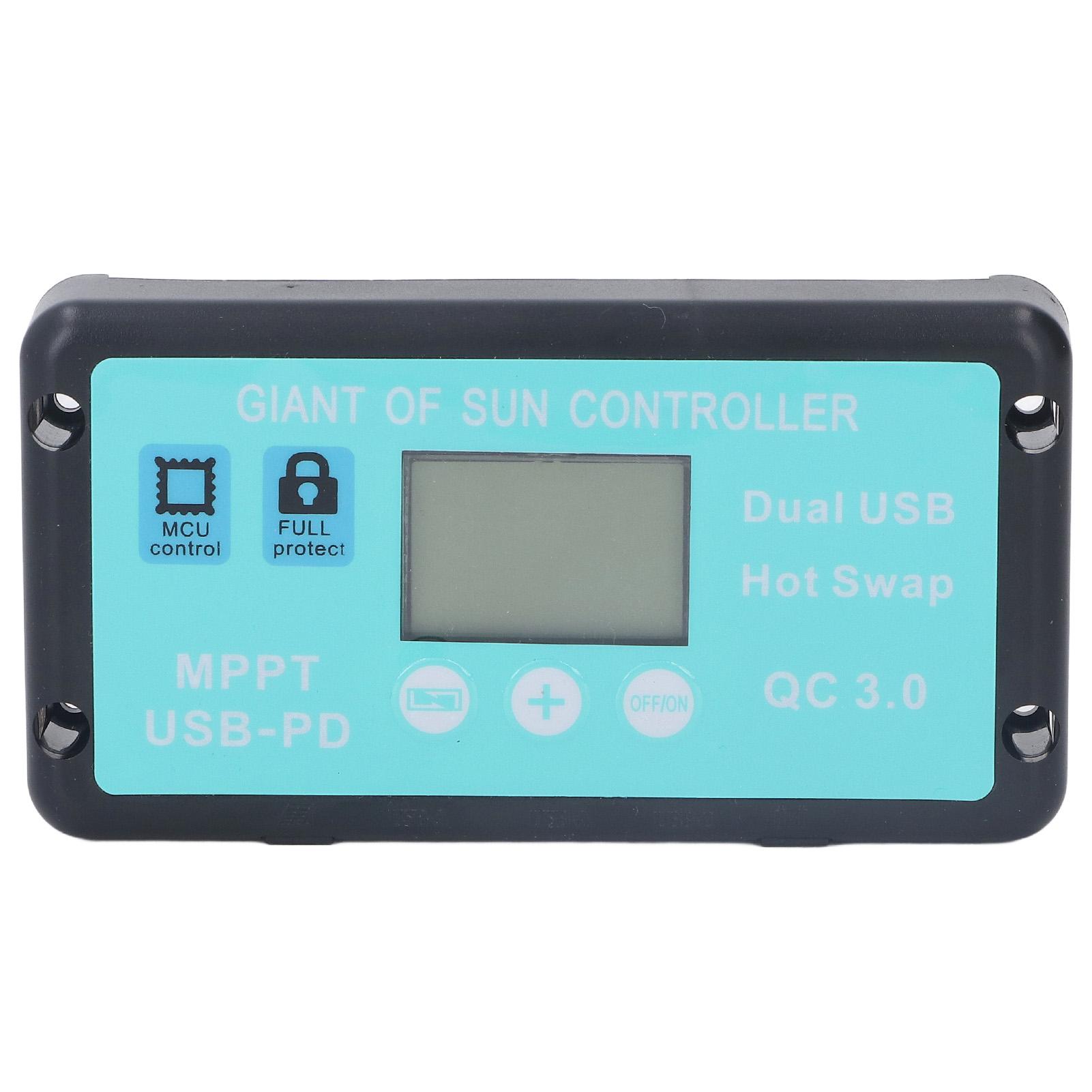 

12V 24V MPPT Solar Charge Controller Professional USB PD QC3.0 Solar Panel Regulator with LCD Display for Battey 30A