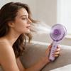 Portable Handheld Fan with LED Light USB Rechargeable Mini Fan with Hook 3 Speeds Brushless Motor Quiet Summer Gadget for Travel Office Outdoor