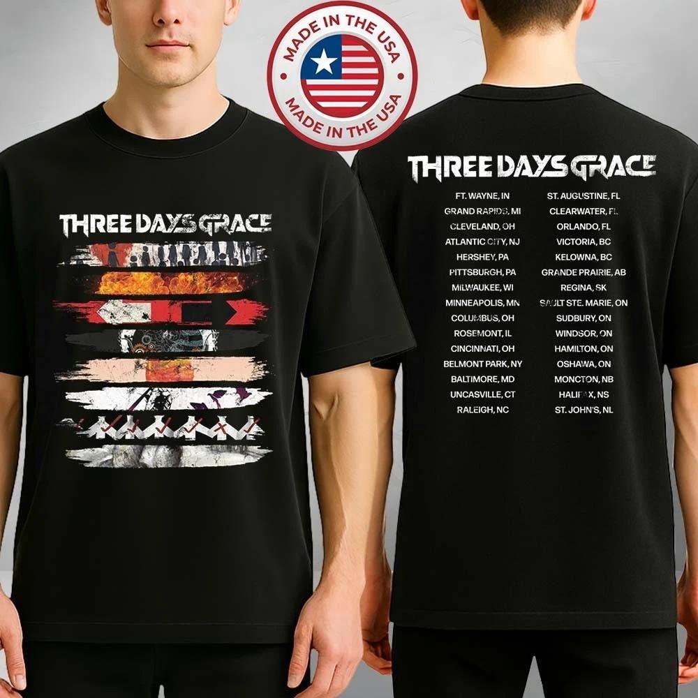 HOT! Three Days Grace 2026 Album Tour T-Shirt XL