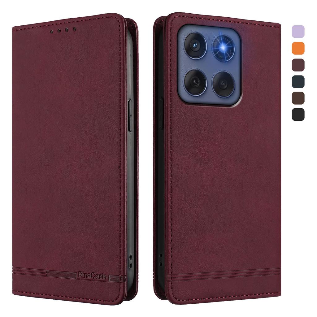 Für Motorola Edge 60 Fusion 5G/Motorola Edge 60 5G Hülle RINACASIS RC23 RFID-blockierendes Portemonnaie Ständer PU-Leder Handyhülle