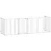 Foldable Dog Gate, 6-Panel Pet Fence, Double-Locking, White