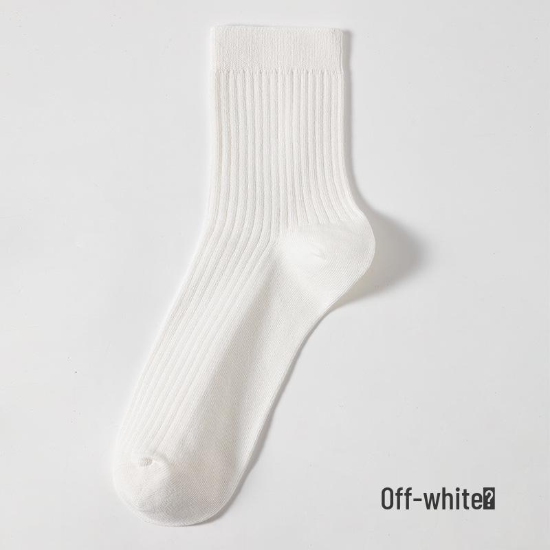 Men's Antibacterial Sweat-Absorbing Cotton Mid-Calf Socks for Business & Casual Wear - Fall/Winter Versatile Styles