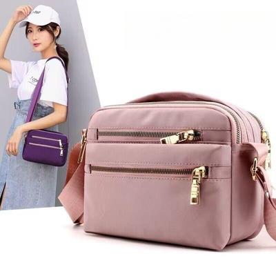 Sacs à bandoulière décontractés en nylon imperméable pour femmes Petit sac à bandoulière messager porte-monnaie Sac à main à poches multiples pour femmes Pochette