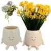 Swing Smile Face Planter Resin Cute Plant Succulent Pots Creative Hanging Swing Chair Planter for Indoor Outdoor Plant