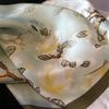 Eșarfă Pătrată Florale de Lux 70Cm cu Textură de Mătase Femeiască Mâner Satinat Moale Hijab Bandană Doamnă Panglică Panglică Geantă
