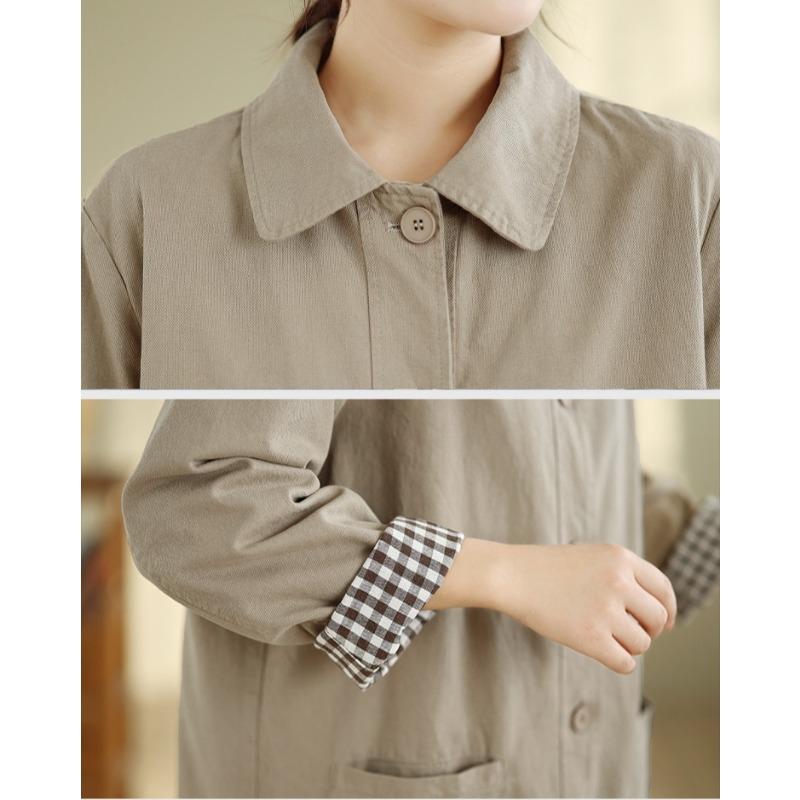 DIMANAF 2025 New Autumn Winter Women Plus Size Coats Jackets Cotton Loose Casual Lady Outerwear Trench