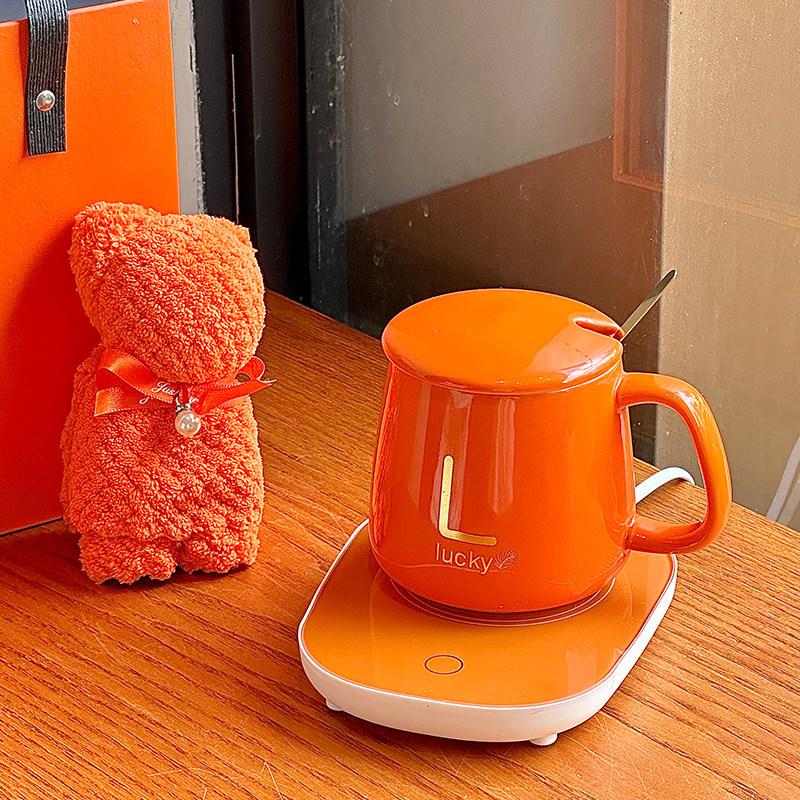 55° Constant Temperature Coffee Warmer - Year of the Horse Gift Set with Logo Towel