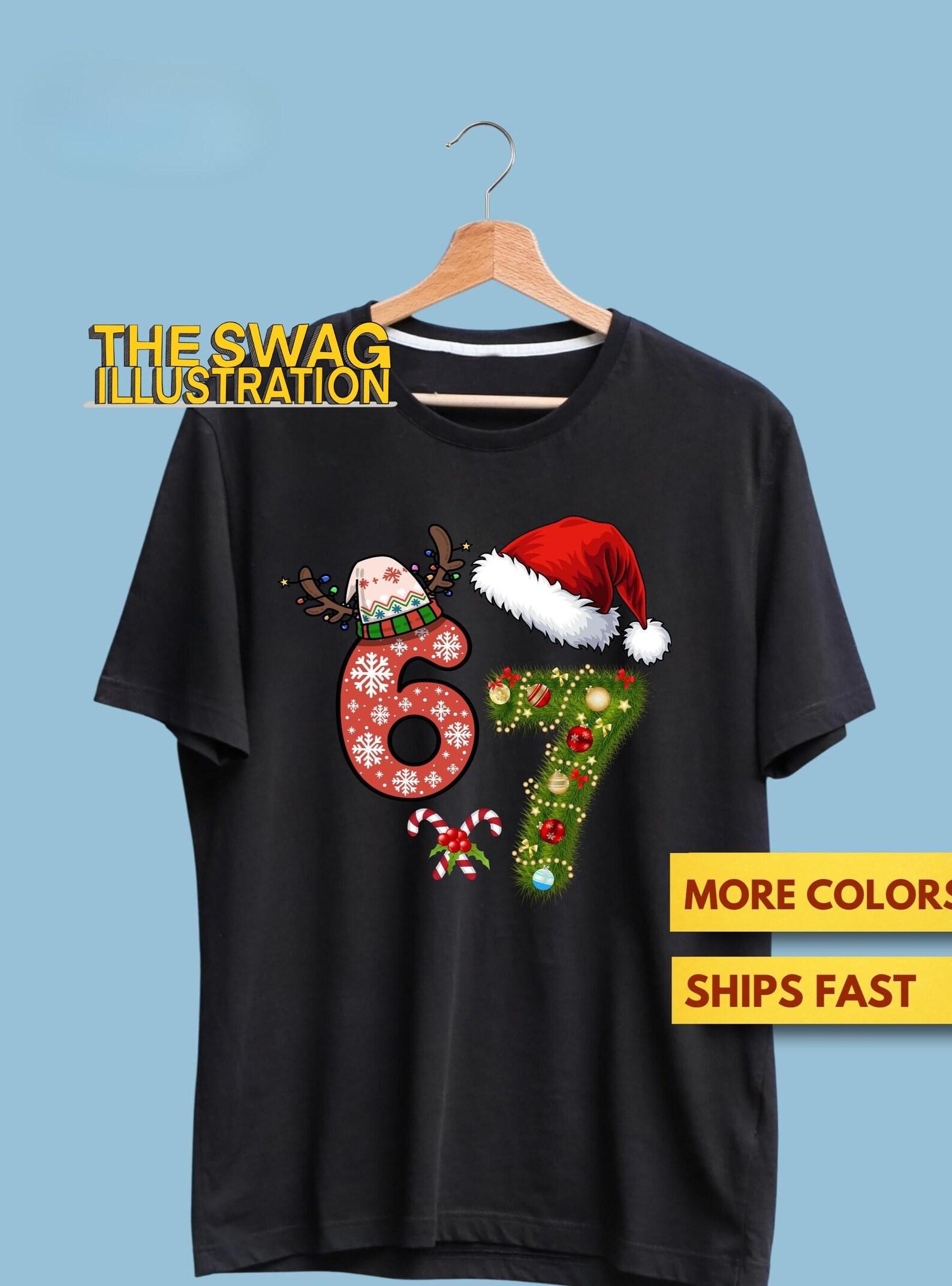 67 Christmas 6 7 Meme Pajamas Holiday Gen Alpha Slang Shirt, 67 Xmas PJs shirt, Cute Christmas GifT shirt, 6-7 Meme Shirt, Ultra Soft Tee 4XL