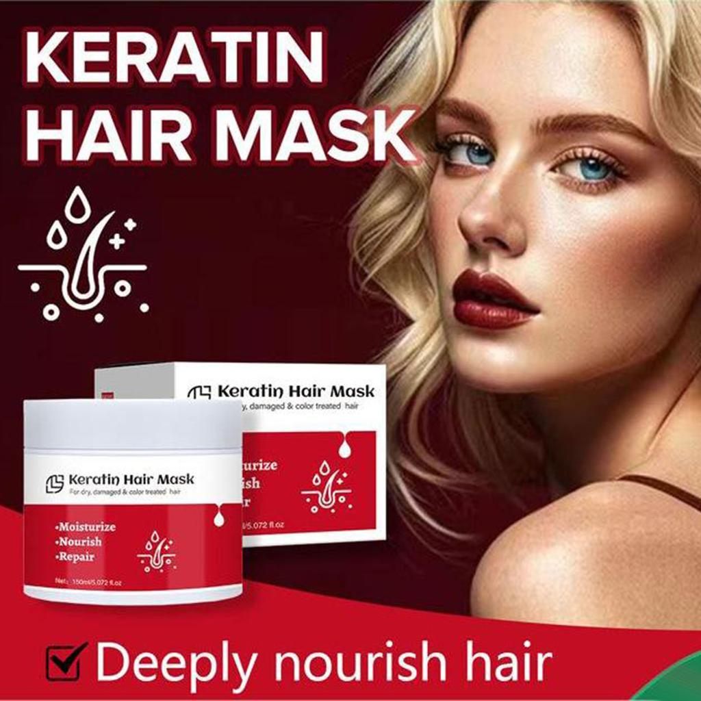 Keratin Hair Mask  - Nourishment For Hair Beauty - Chamomilla Recutita & Rosmarinus Officinalis Protein Mask - 150ml
