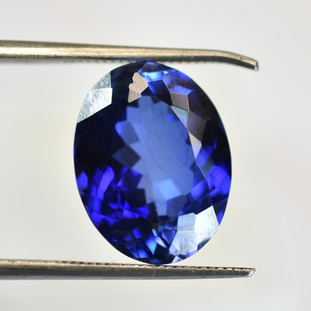 Natural Blue Tanzanite Loose Gemstone 9.75 Ct Oval Shape for Jewelry Making and Gem Collections