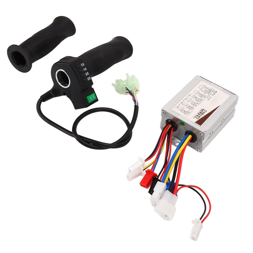 Brushed Motor Controller Kit Aluminum Alloy Shell 48V 500W 4 Speed Throttle Twist Grip Handle for Electric Bike