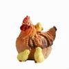 Charming Chicken Figurine with Chicks | Textured Resin Construction, Primitive Decor Style, Mother