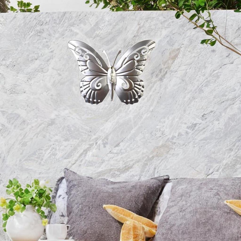 Metal Butterfly Wall Art Decor Butterflies Sculpture 3D Ornament,Hanging Decoration,Outdoor