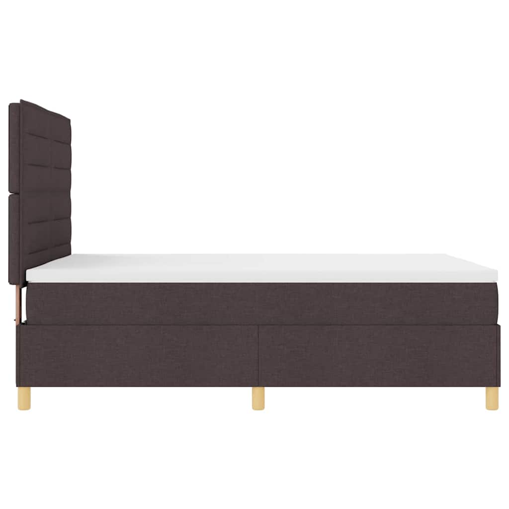 Box Spring Bed with Mattress Dark Brown 140 x 190 cm Fabric